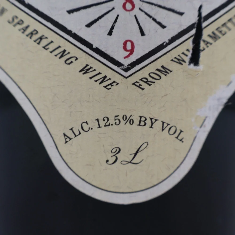 Argyle Brut Oregon Sparkling Wine 3L Empty Bottle 1989 Willamette Valley Green